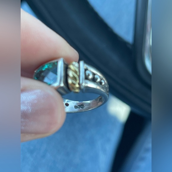 Samuel B. Sterling Silver and 14K Blue Topaz Ring size 5 - Picture 4 of 5